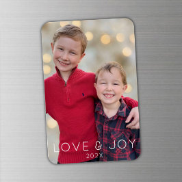Kärlek och Joy Kids Photo jul Magnet