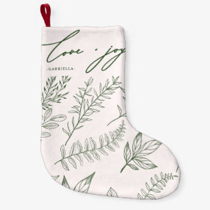 Kärlek och Joy Löv med Namn Rosan jul Liten Julstrumpa