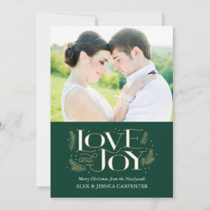 Kärlek och Joy Newlyed Julfoto-kort Julkort