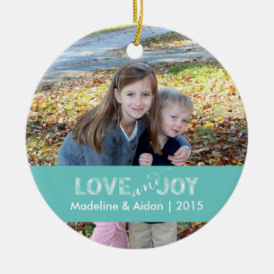 Kärlek och Joy Personlig Photo Ornament