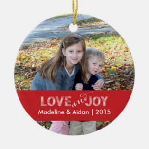 Kärlek och Joy Personlig Photo Ornament