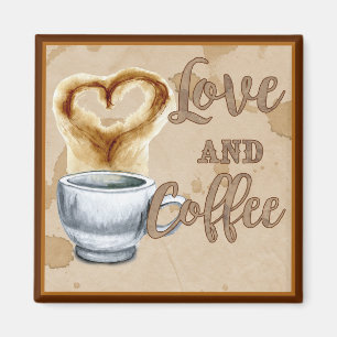 Kärlek och kaffe-magnet magnet