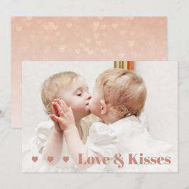 Kärlek och Kisses Cute Photo Valentine Kort