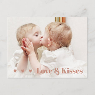 Kärlek och Kisses Photo Valentine Vykort