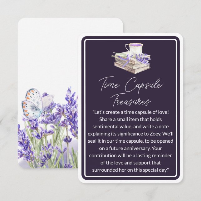 Kärlek och Lavender | Tidsfrister Tilläggskort (Fram/baksida)
