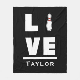 Kärlek och levande Tenpin Bowling Bowlareare Sport Fleecefilt