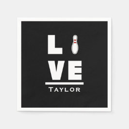 Kärlek och levande Tenpin Bowling Bowlareare Sport Pappersservett