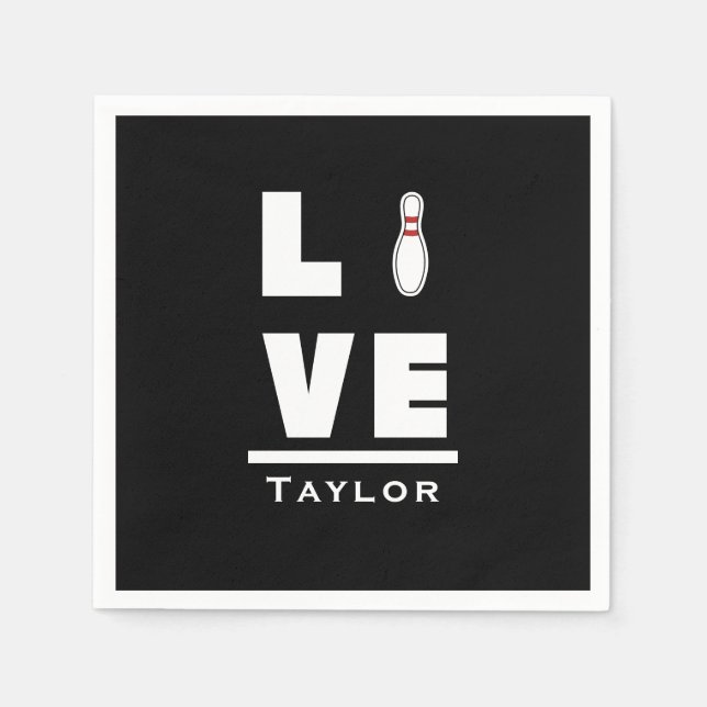 Kärlek och levande Tenpin Bowling Bowlareare Sport Pappersservett (Framsidan)