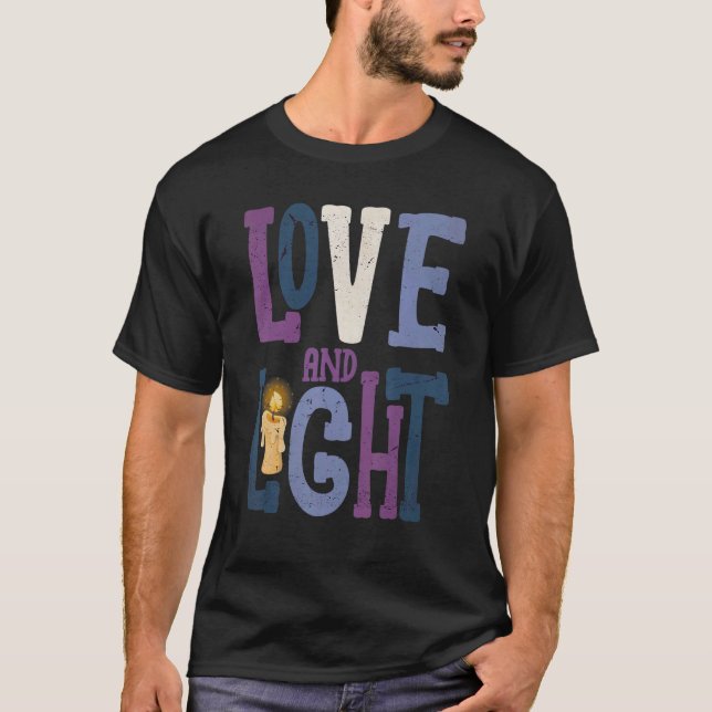Kärlek och Light Hanukkah 1 T Shirt (Framsida)