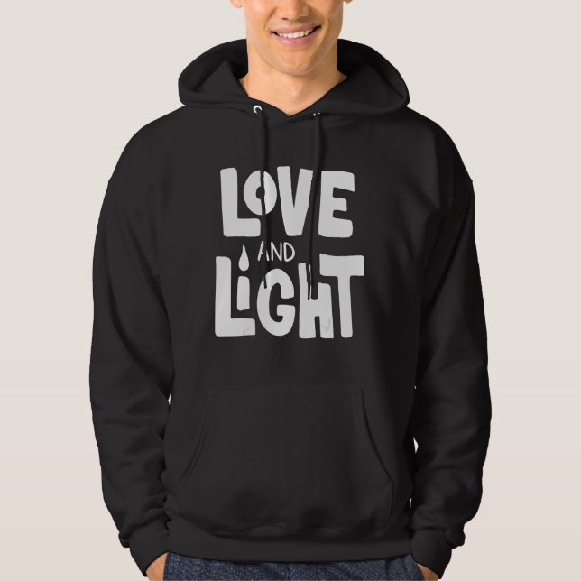 Kärlek och Light Hanukkah Hoodie (Framsida)