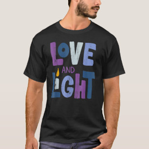 Kärlek och Light Hanukkah Menorah Jewish Chanukah T Shirt