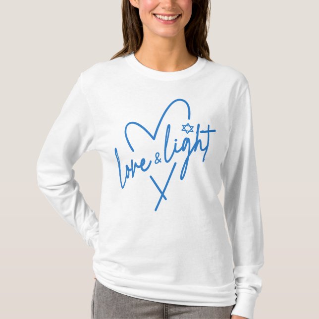 Kärlek och Light Hanukkah T Shirt (Framsida)