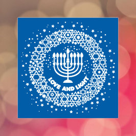 Kärlek och light menorah självfärgande stämpel