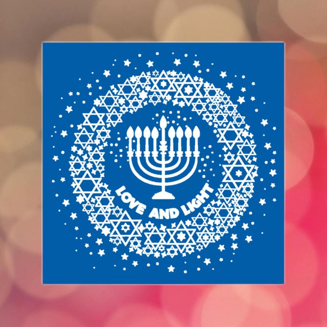 Kärlek och light menorah självfärgande stämpel (Skapare uppladdad)