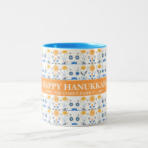 Kärlek och ljus Enkel Elegant Hanukkah-familjen Två-Tonad Mugg