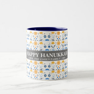 Kärlek och ljus Enkel Elegant Hanukkah-familjen Två-Tonad Mugg