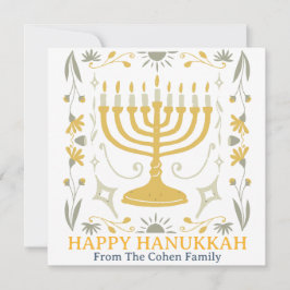 Kärlek och ljus | Enkel Lycklig Hanukkah-familj Julkort