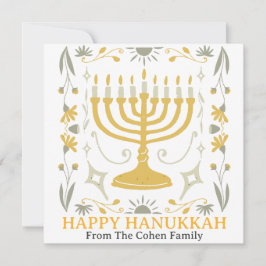 Kärlek och ljus | Enkel Lycklig Hanukkah-familj Julkort