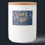 Kärlek och ljus | Faux Foil Loving Bokeh Hanukkah Mat Etiketter<br><div class="desc">En söt Hanukkah-design,  med en vacker bokeh ljus med texten kärlek & light i en metallisk faux foil guld struktur.</div>