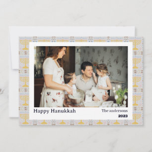Kärlek och ljus   Foto på den enkla familjen Hanuk Julkort
