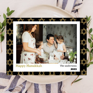 Kärlek och ljus Foto på den enkla familjen Hanuk Julkort