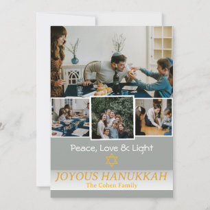 Kärlek och ljus   Fotokollage för familjen Hanukka Julkort