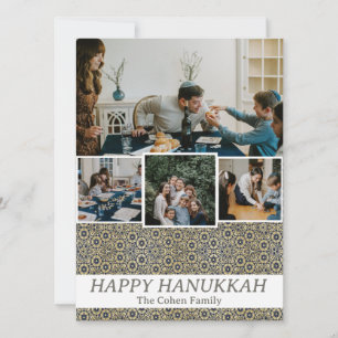 Kärlek och ljus Fotokollage för familjen Hanukka Julkort