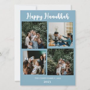 Kärlek och ljus Fotokollage för familjen Hanukka Julkort