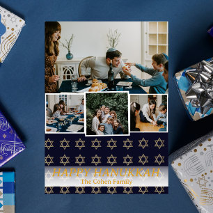Kärlek och ljus   Fotokollage för familjen Hanukka Julkort