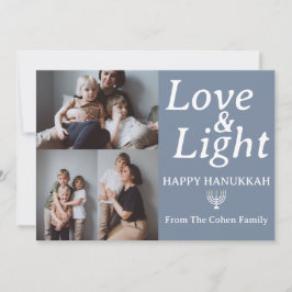 Kärlek och ljus | Fotokollage för familjen Hanukka Julkort