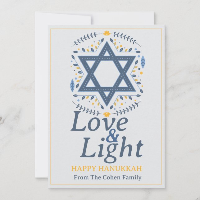 Kärlek och ljus | Fotokollage för familjen Hanukka Julkort (Framsida)