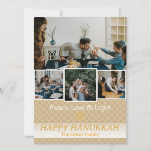 Kärlek och ljus   Fotokollage för familjen Hanukka Julkort
