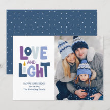 "Kärlek och Ljus" Glad Hanukkah Foto Semesternkort