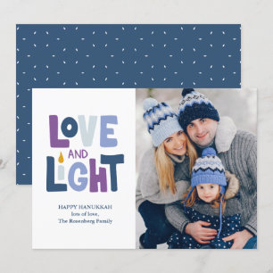 "Kärlek och Ljus" Glad Hanukkah Foto Semesternkort Julkort
