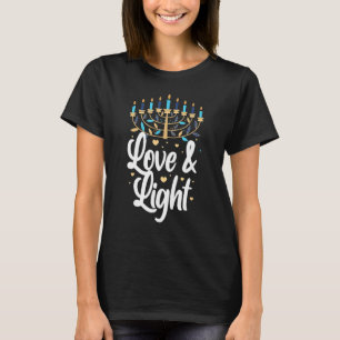Kärlek Och Ljus Hanukkah Chanukah Judisk Menorah T Shirt