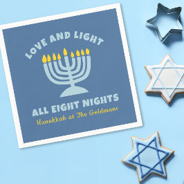 "Kärlek och ljus" judisk åtta natten i Hanukkah Pappersservett
