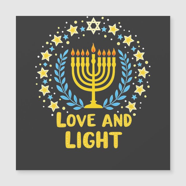 Kärlek och ljus Menorah Judisk Hanukkah-högtid  (Framsida)
