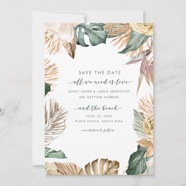 Kärlek och målet för Beach Photo Beach Spara Datumet (Framsida)