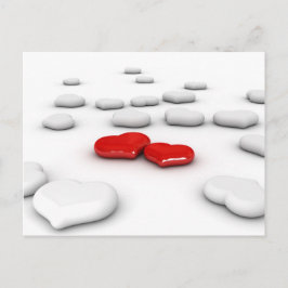 Kärlek och många hjärtor vykort