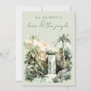 Kärlek och meddelandet från Jungle Elope Bröllop Inbjudningar