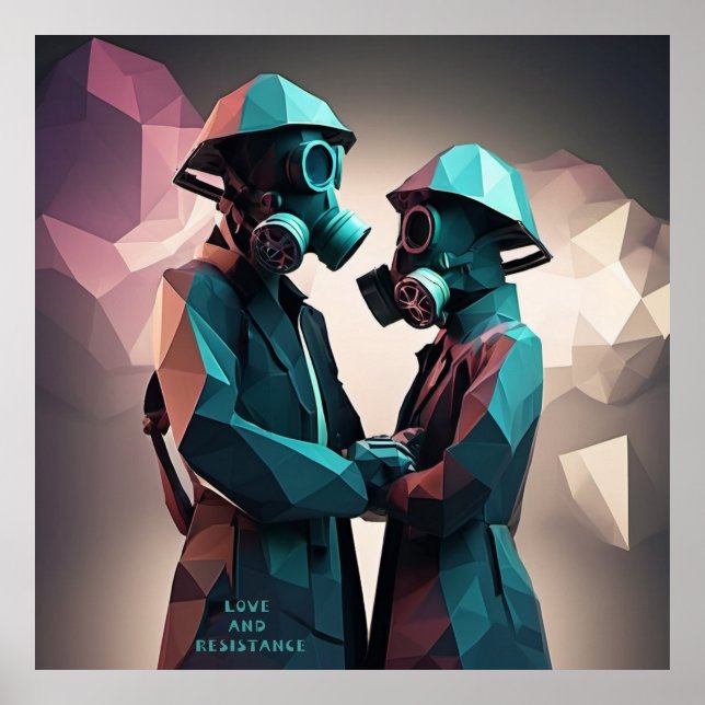 KÄRLEK OCH MOTSTÅND Isometrisk lågpolkatalog Poster (Framsidan)