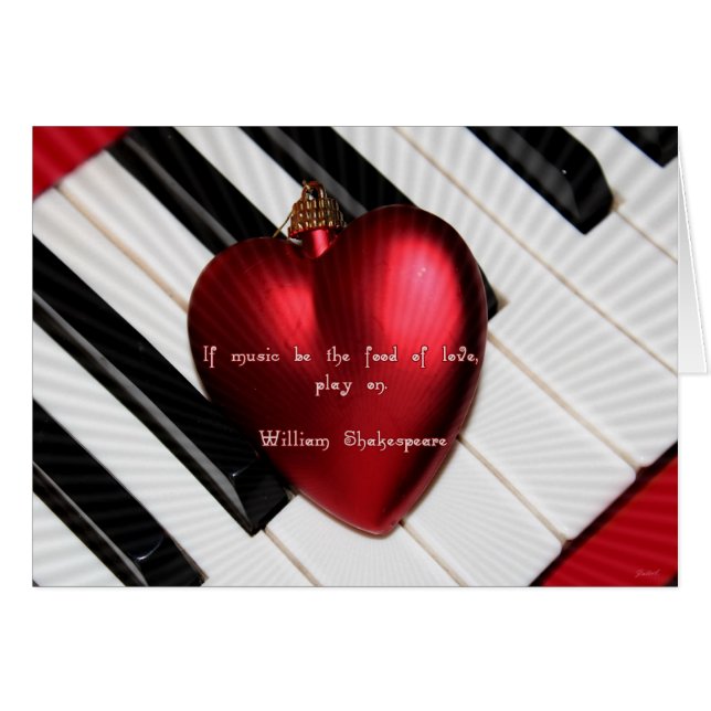 Kärlek och musik hälsningskort (Framsidan Horizontal)