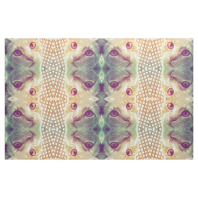 Kärlek och nöd - Kat Porträtt Mönster Tyg (Fat Quarter)