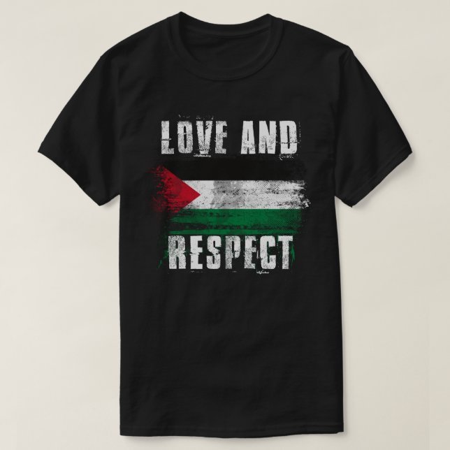 Kärlek och palestinier för respektPalestina   T Shirt (Design framsida)