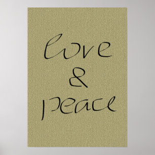 Kärlek och Peace Handskrift på Canvas Poster
