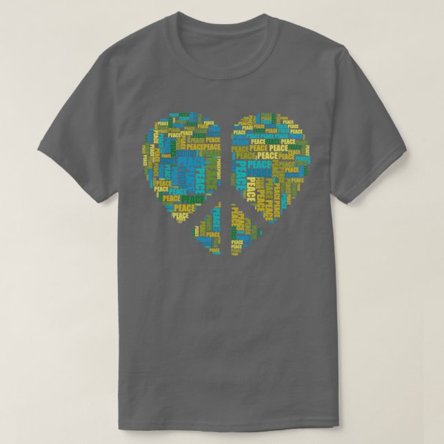 Kärlek och Peace Heart T Shirt (Design framsida)