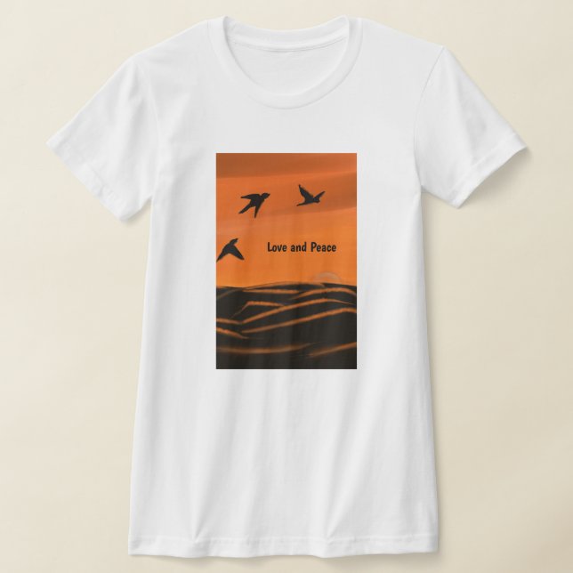 Kärlek och Peace Women's T-Shirt (Laydown)