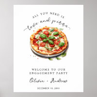 Kärlek och Pizza Förlovningsfest Välkommen Bröllop