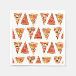Kärlek och pizza förövning middag bröllopsdusch pappersservett