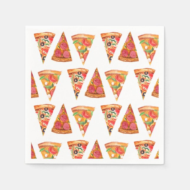 Kärlek och pizza förövning middag bröllopsdusch pappersservett (Framsidan)